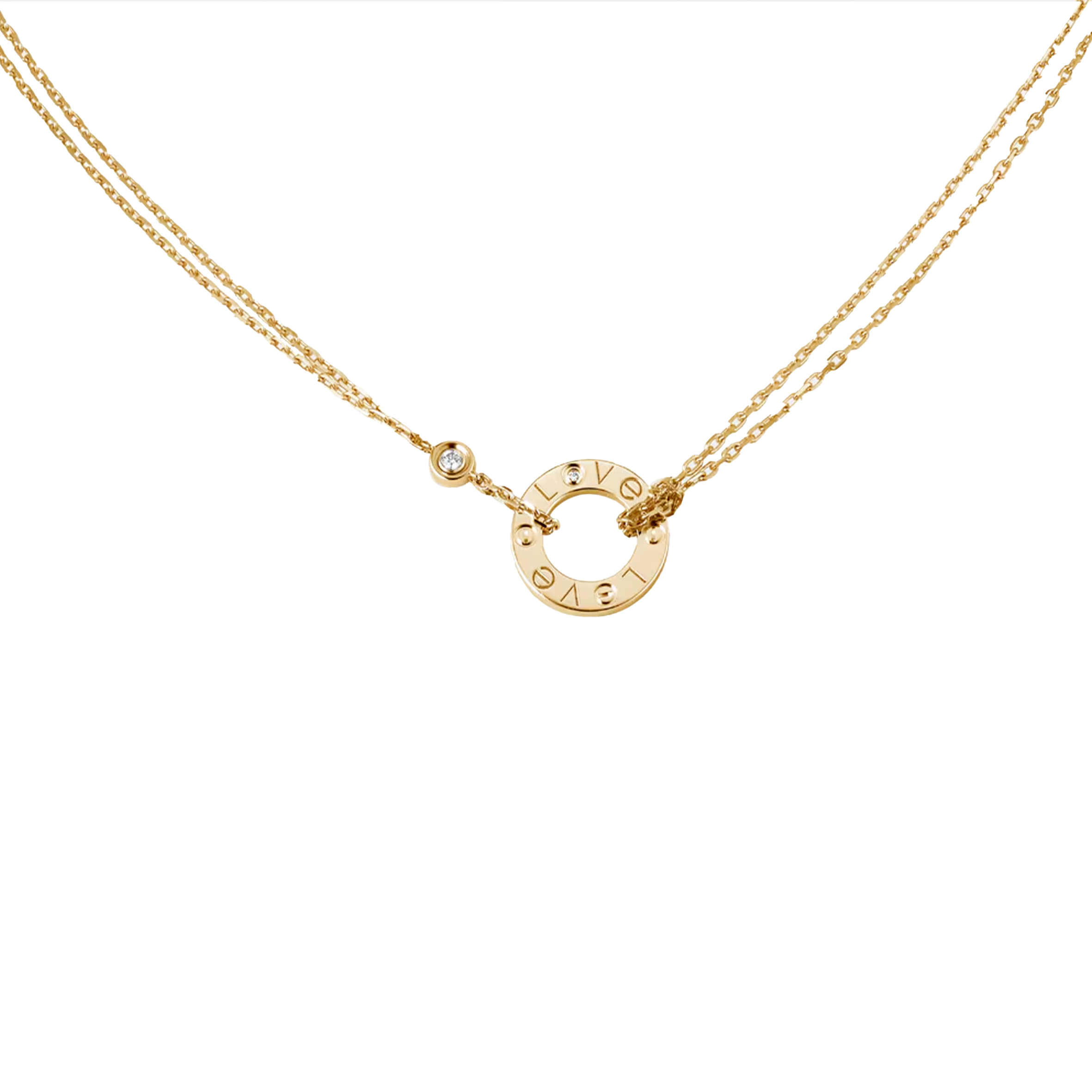 CARTIER LOVE NECKLACE, 2 DIAMONDS B7219500